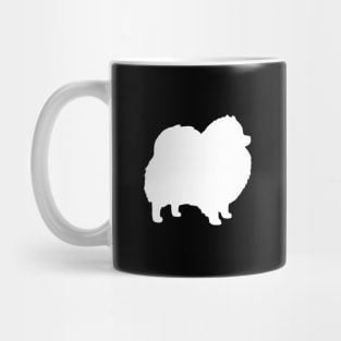 White Pomeranian Silhouette Mug